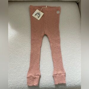 Beans Barcelona Ribbed Knit Toddler Leggings in Dusty Rose Size 12-18m